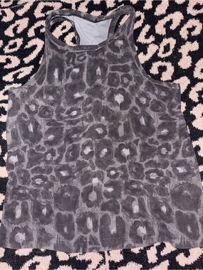 lululemon athletica Gray Leopard Print Racerback Tank